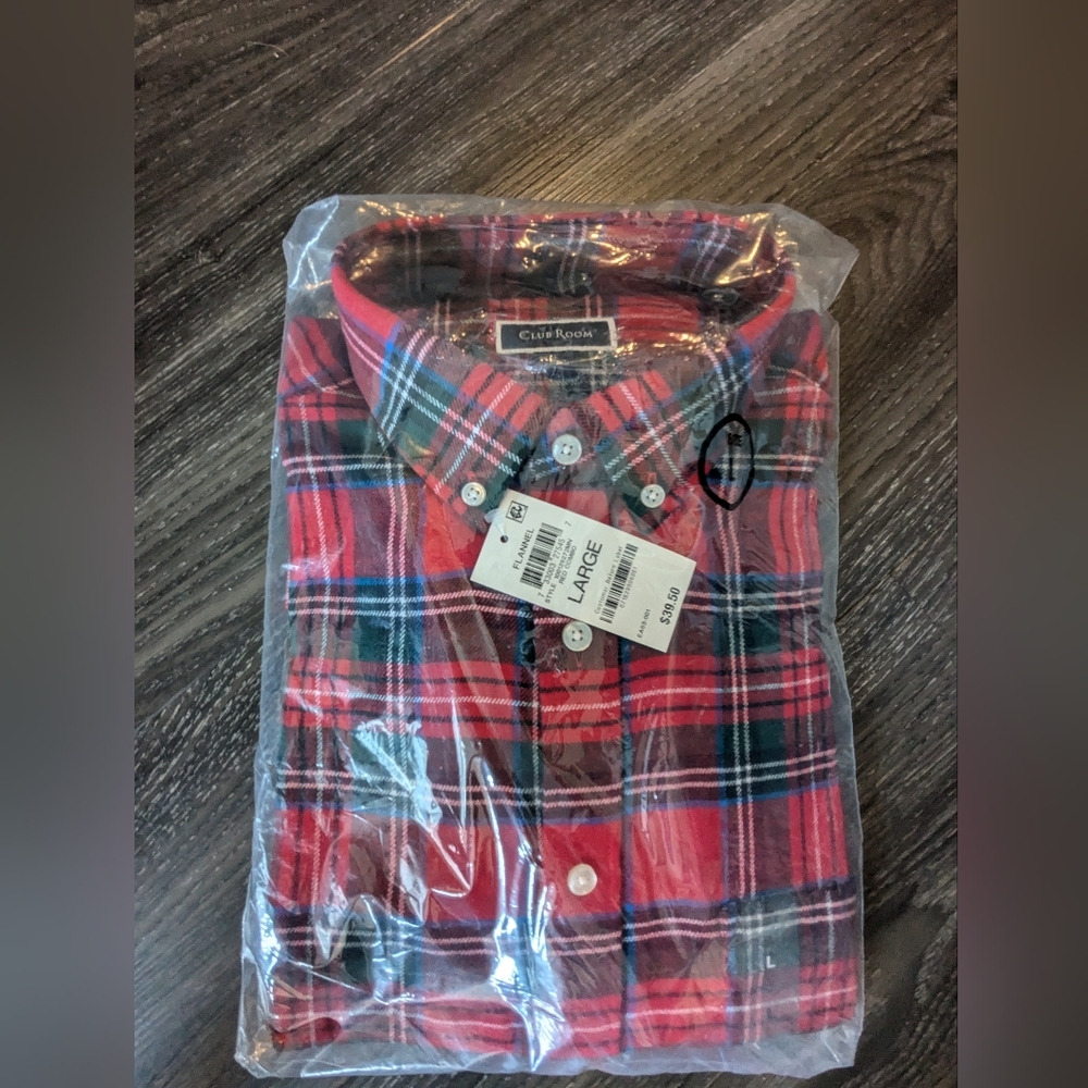 NWT Men's flannel, size large